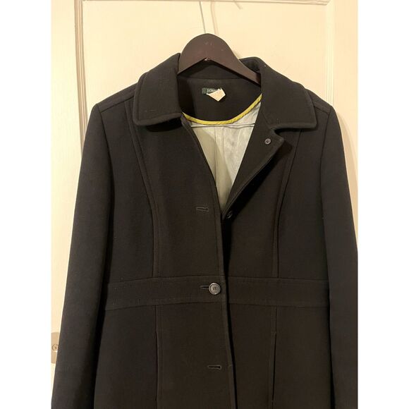 JCREW Classic Lady Day Coat Black Italian Double Cloth Wool 14T Tall T14 79204 - Picture 3 of 6